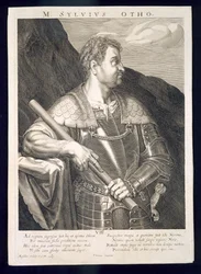 M. Silvius Otho keizer van Rome 68 AD gegraveerd door Aegidius Sadeler (1570-1629)